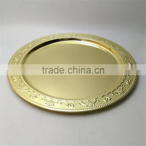 13inch Wedding Charger Plates Wholesale, Decorative Gold Stainless Steel Plate Chargers thumbnail-2