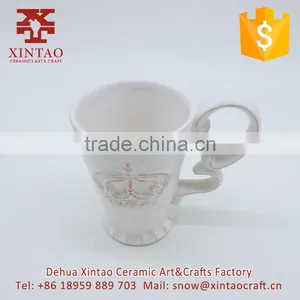 Coffee Ceramic Cup and Saucer,coffee House White Crown Tea Cup Set thumbnail-2
