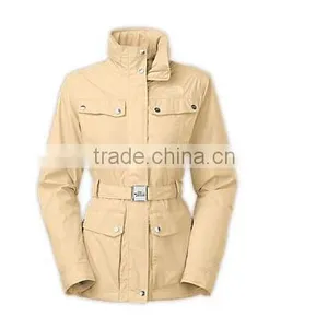 Fashion Waterproof Breathable Yellow Women Long Rain Jacket thumbnail-1