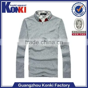 Slim Fit Plain Long Sleeve Knit Cotton Material Tshirt thumbnail-1