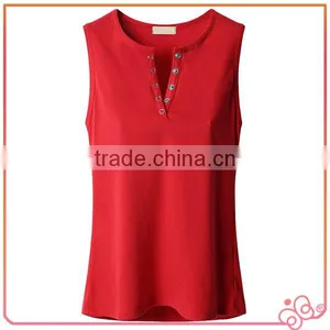 Sleeveless 100%cotton Elegant Single Jersey Ladies Tops thumbnail-6