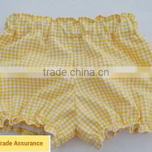 Wholesale Children's Boutique Clothing Baby Girls Plain Pink Ruffle Shorts Pant Baby Girl Bloomers thumbnail-5