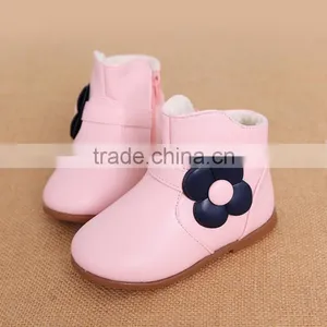 Zm40348b Children Cotton Warm Boots Flowers Design Winter Snow Shoes thumbnail-3