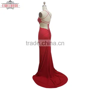 2017 China Manufacturer Customized Red Halter Evening Dress thumbnail-3