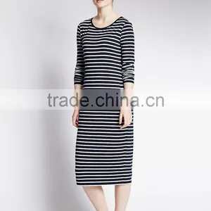 PETITE Reverse Striped Midi Dress thumbnail-1
