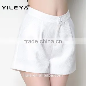 High Fashionable 2016 Latest High Waist Casual White Shorts Women With Pockets thumbnail-3