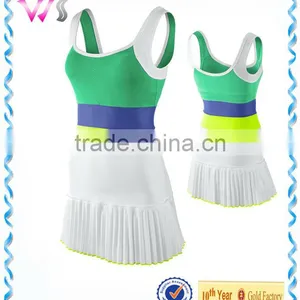 Custom Blank Girl's /child Bright Pleated Fashion Girl Tennis Dress Wholesale thumbnail-1