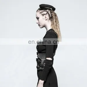 Punk Rave Gothic Black Chest Harness-top With Pockets S-217 thumbnail-2