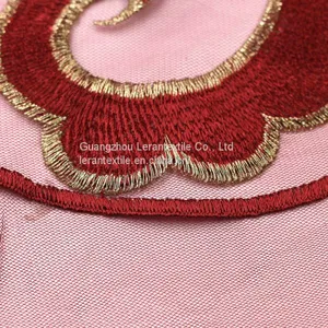 China Manufacture Africa Gold Giltter Tulle Net Embroidered Lace Fabric for Wedding thumbnail-5