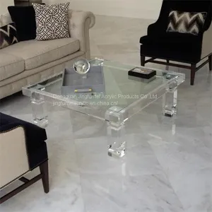 High Quality Glass Square Coffee Table Turkish Furniture Coffee Table Minimalist Coffee Table thumbnail-1