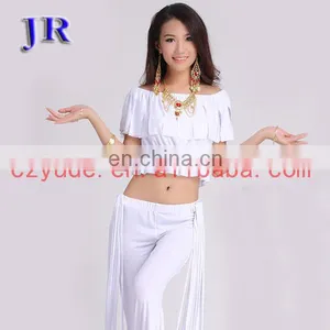 Arabic Tribal Style Crystal Cotton Women Short Sleeve Belly Dance Crop Tops S-3019# thumbnail-5