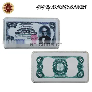 WR US Dollar 1 oz 999 Silver Bullion Challenge Bar Art Home Decor USD 50 for Father's Day Gifts thumbnail-3