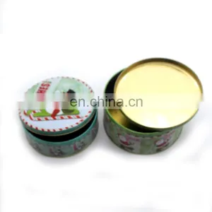 Food Grade Custom Round Christmas Metal Gift Tin Box Wholesale thumbnail-6