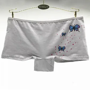 Yun Meng Ni Sexy Underwear Custom Butterfly Print Women Boyshorts Cheap Cotton Panty For Woman thumbnail-5