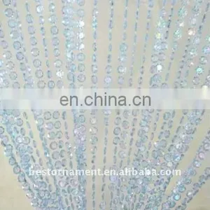 Light Blue Faux Crystal Iridescent Beads Curtain thumbnail-1