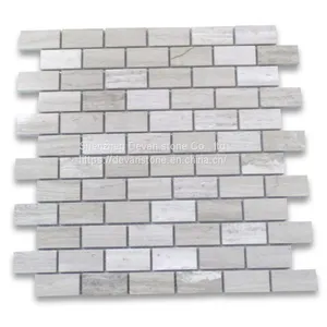White Wooden Marble Bathroom Wall Mosaic thumbnail-5