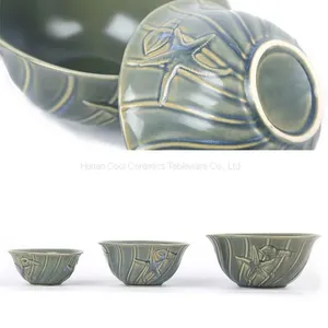 Boutique Embossed Ceramic Soup Bowl Set Ceramic Bowls thumbnail-3