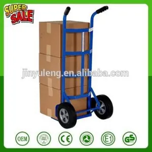 CHINA QingDao Factory 500lbs Capacity Warehouse Supermarket Handle Hand Truck Hand Trolley Godown Storehouse Cart Handcarts thumbnail-1