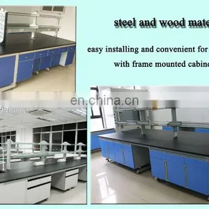 Steel Wood Lab Island Bench For University Laboratory With PVC Handle thumbnail-5