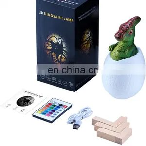 2020 Amazon Hot Seller Kids Toy Creative Desk Lamp3D Dinosaur Egg Night Light With USB Rechargeable thumbnail-5