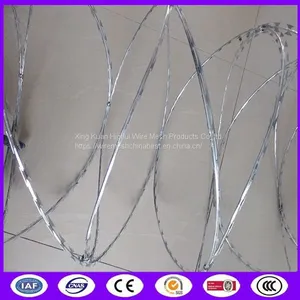 Silver Color Coiled Razor Barbed Wire , Spiral Barbed Wire Sample Avaliable thumbnail-2