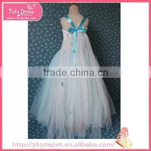 Pleated Skirt Royalblue Yarn Dress With Embroidered Rosette Waist Halloween Costume Gauze Dress Supplier's Choice thumbnail-4
