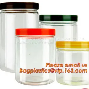 Pet Plastic Bottle Container for Candy Cookies Food Packaging,250ml 500ml PET Plastic Container Bottle Jar thumbnail-1