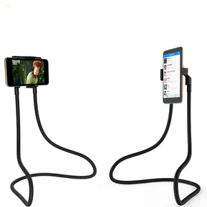 Flexible Advanced Aluminum Magnetic Lazy Neck Phone Holder Stand Long Arm Mobile Smartphone Bracket for Bed Customized LOGO Available thumbnail-3