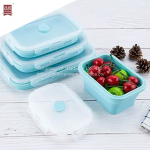 Kitchen Accessories Home and Kitchen Gadgets Bento Lunch Box for Kids Children Collapsible Food Storage Container Kitchen Silicone Lunch Box thumbnail-5