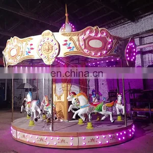 Merry go Round Amusement Park Musical Carousel Rides Carousel Rides Round Abouts for Child thumbnail-5