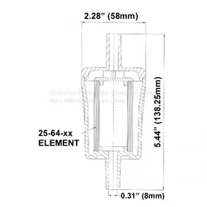 Fluorocarbon Borosilicate Glass Microfiber Element Microfiber Element (DIF-LNxx) thumbnail-2