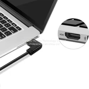 Hdmi To Hdmi Cable 1.4v 2.0v 4K 90 Degrees Right Angle USB Type for Computer thumbnail-4