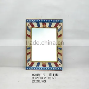 Vintage Rectangle Shape Metal Mirror, Wall Mirror thumbnail-1