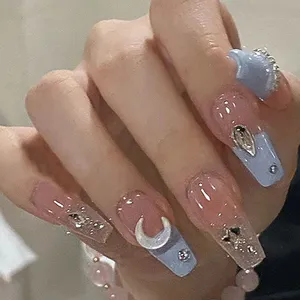 Foreign Trade European and American Red Ballet Nail Glitter French Butterfly Solid Color Nail Art Press on Nails thumbnail-5