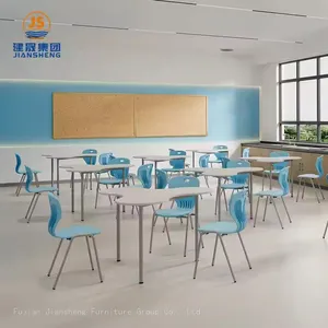 JS Best Selling Cloud Shape Student Classroom Desk Metal Frame Activity Training Table thumbnail-1