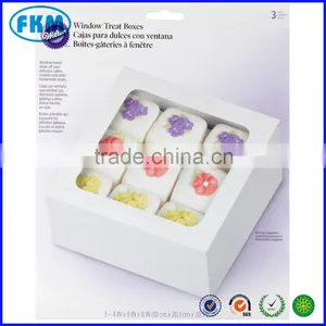 Wilton White Large Treat Boxes 3 Ct Dessert Pastry Cookie Display Travel Case thumbnail-1