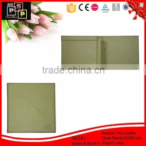 China Best Selling Custom Hotel Leather Waterproof Menu Book thumbnail-3