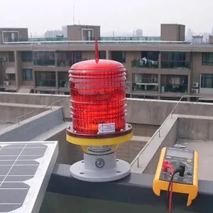 Kaifeng Solar Medium-intensity Type b Aviation Obstruction Lights With Synchronous and Same Frequency for Building Signal Lights on Community Rooftops thumbnail-4