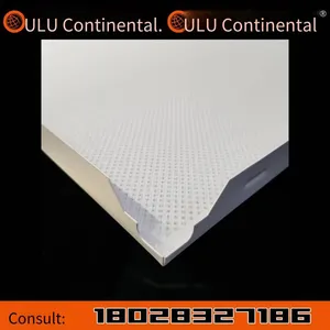 Oulu Exterior Wall Aluminum Square Tubes for Ceiling Decoration, U-shaped Wood Grain Aluminum Grilles, White Aluminum Square Tubes thumbnail-3