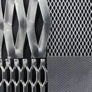 Expanded Metal Lath, 304 SS, 0.5mm, 1/2x1/2 Inch Opening, 12x24 Inch Sheet, Self-Furring, for Plastering thumbnail-1