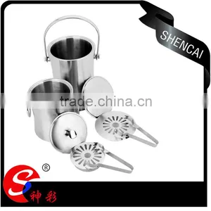 Custom Small Stainless Steel Ice Bucket and Tongs- Double Wall Beer Ice Bucket With Opener Wholesale thumbnail-5