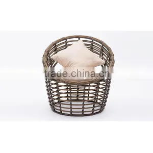 Brown Color Garden Wicker Dining Table And Chairs Rattan Coffee Glass Round Table And Chair thumbnail-3