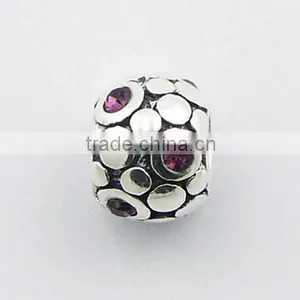 Antique Finish Sterling Silver Bead Six Austrian Crystals thumbnail-1