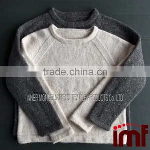 Cashmere Vintage Slouchy Fuzzy White Sweater Top thumbnail-1