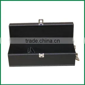 1 Bottle,2 Bottle,6 Bottle Stock Pu Leather Cover Wood Wine Gift Box thumbnail-2