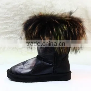 2016 HFUGG Sey Funky Women Fur Boots Winter Snow Boots With Fur Trim thumbnail-1