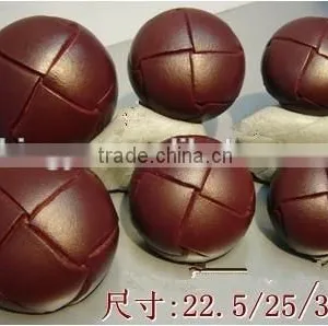 Wine Color Braided Leather Button thumbnail-5