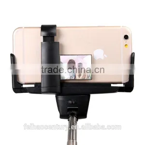 2015 Wholesale Fashion Fodable Pocket Cable Monopod Bluetooth Selfie Stick With Mirror thumbnail-5