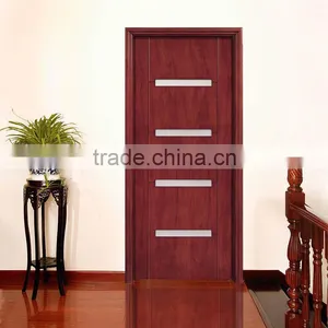 Economic Interior Teak Veneer Wood Glass Door Design thumbnail-6
