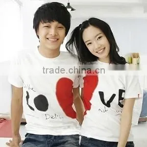 China OEM Cotton Cheap Promotional Couple T-shirts thumbnail-3